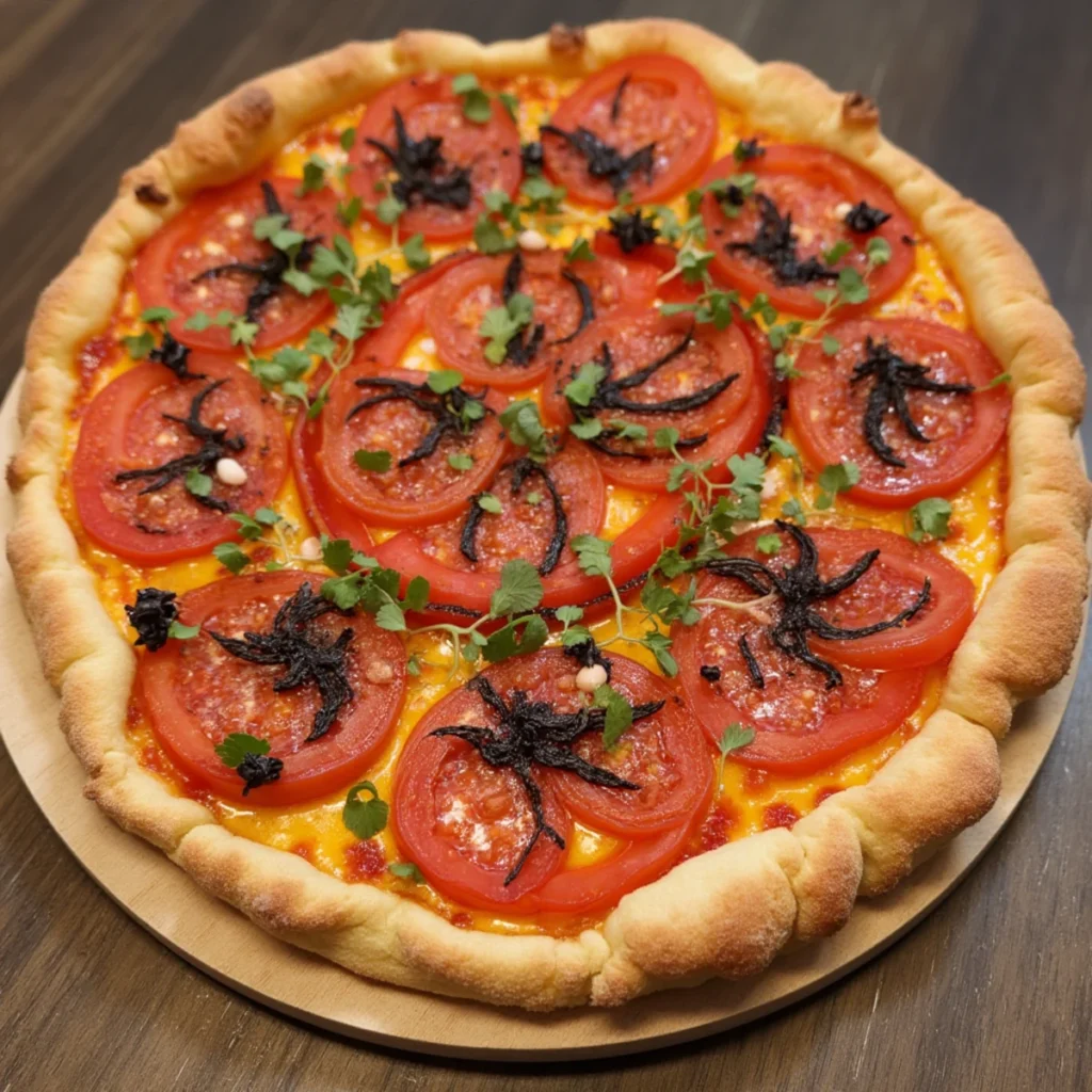 Tarte fine aux tomates et oignons rouges